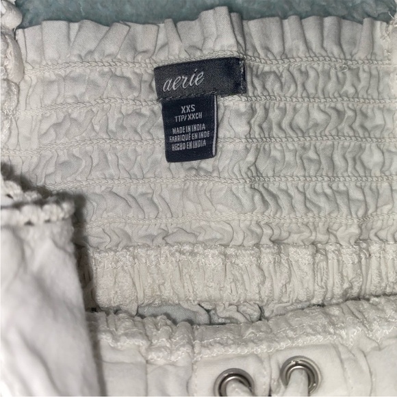 Aerie White Lace Up Eyelet Crop Cami Top - Picture 4 of 7